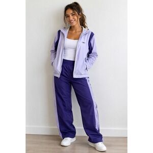 Vintage 90s Reebok Women Tracksuit Purple Lilac Hooded Jacket Pants Small Y2K